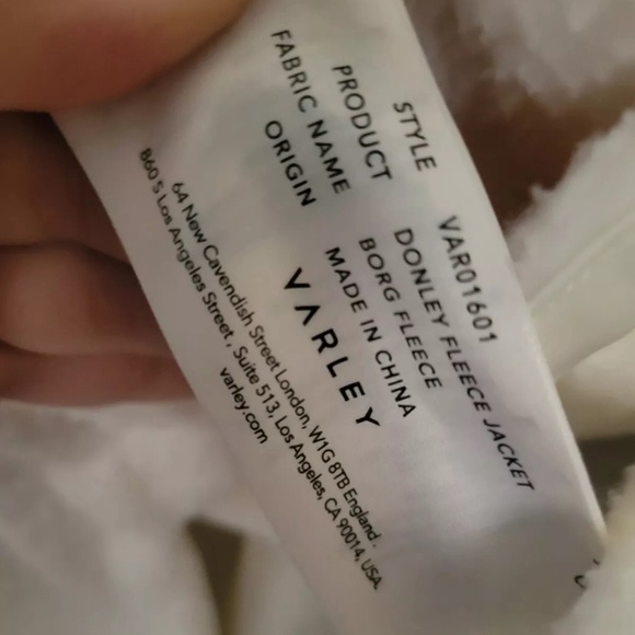 Varley Donley Fleece Jacket Egret Medium Comes Appleton Sherpa - Picture 6 of 6